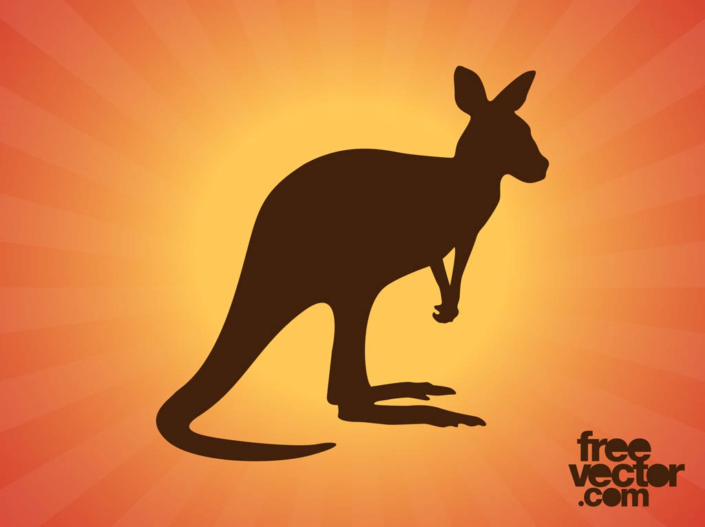 1024x765 Kangaroo Silhouette Vector Art Graphics