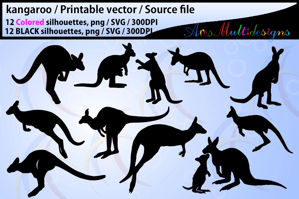 1158x772 Kangaroo Silhouette Vector Png Colored Kango