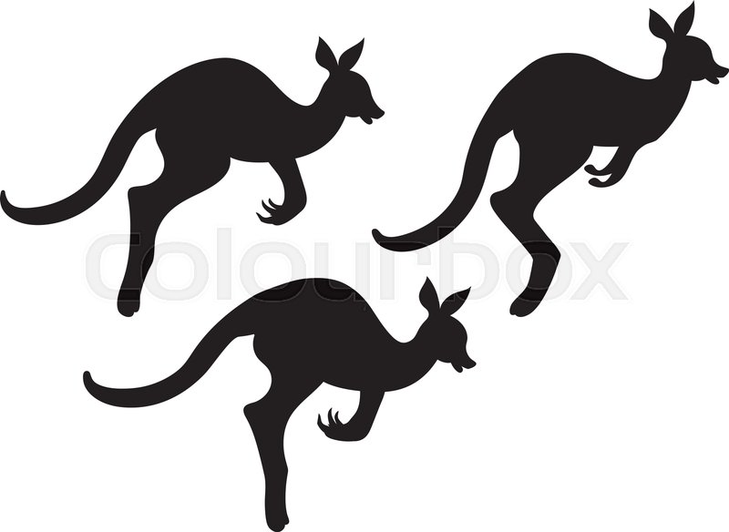 800x584 Cute Cartoon Kangaroo Silhouette, Stock Vector Colourbox