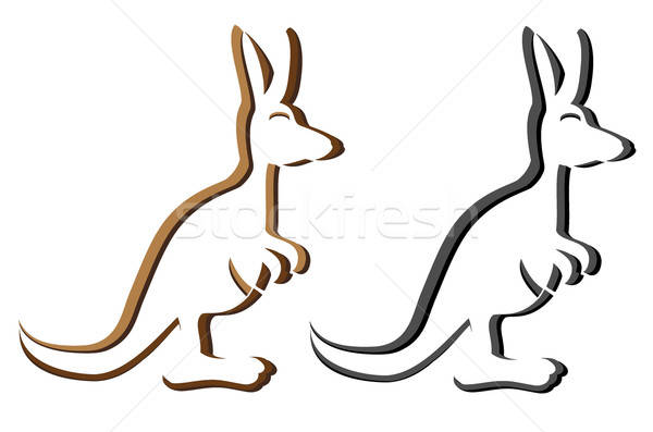 600x397 Kangaroo Emblem Logotype Silhouette Vector Illustration Vector