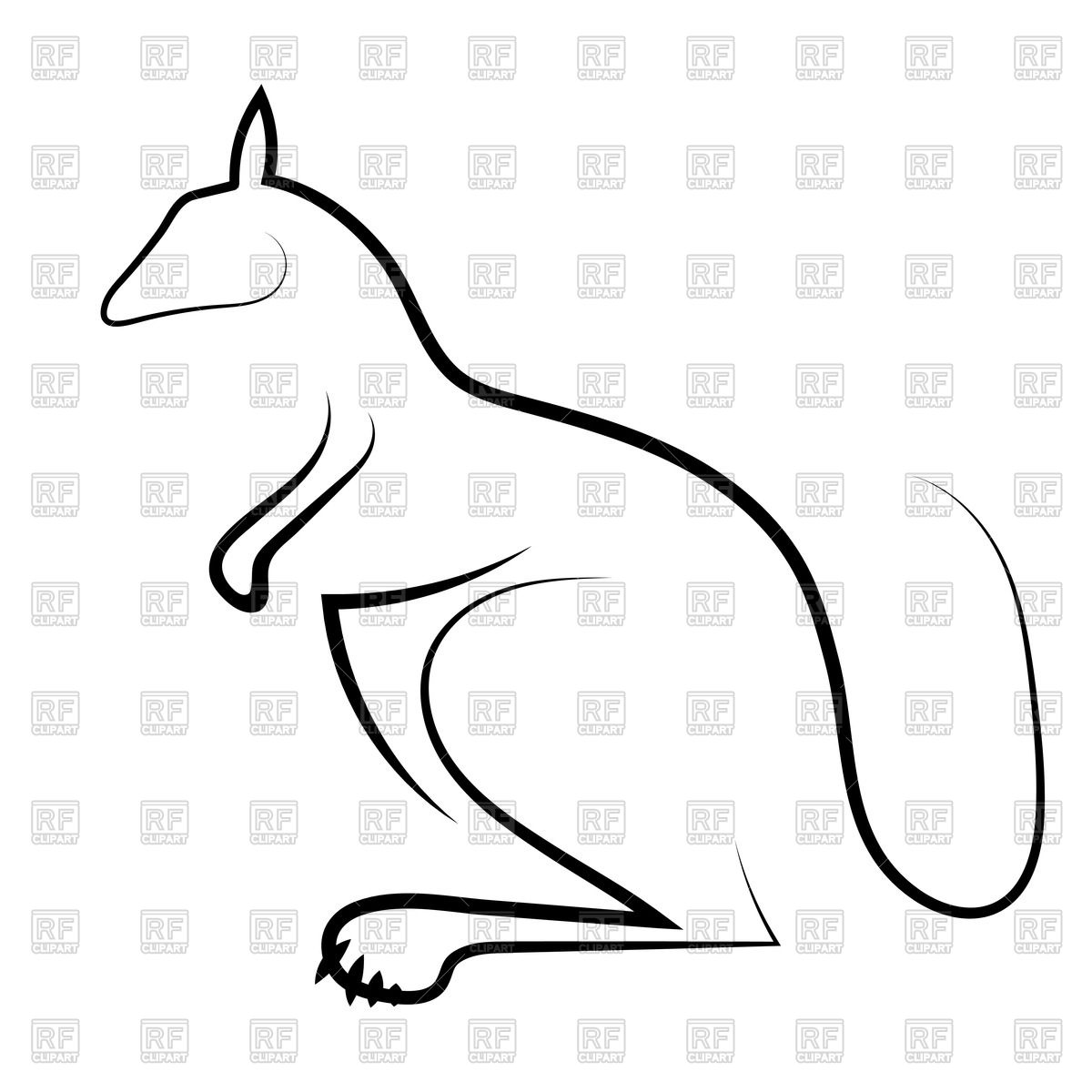 1200x1200 Outline Of Kangaroo Vector Image Of Plants And Animals
