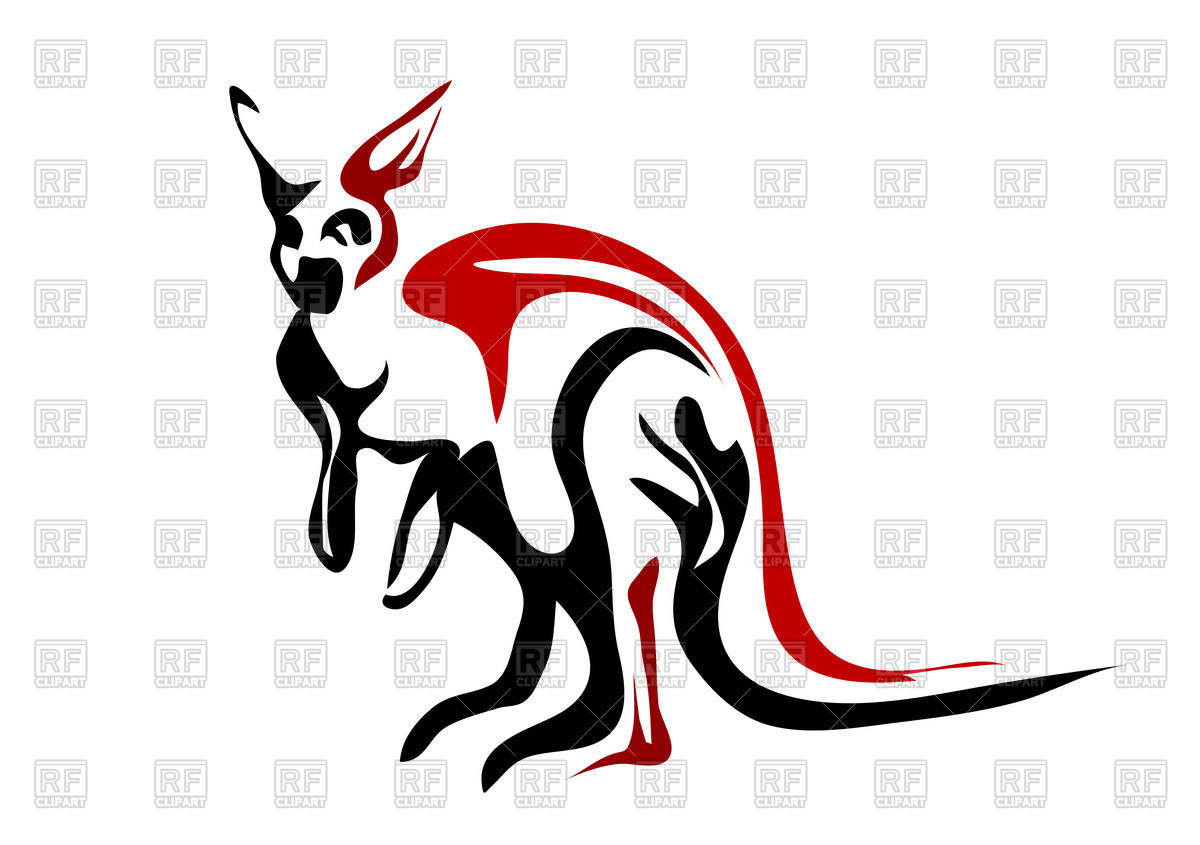 1200x845 Outline Of Red Kangaroo Vector Image Of Plants And Animals