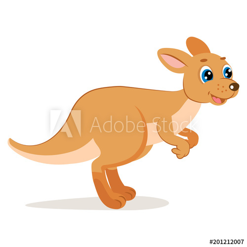 500x500 Cute Jumping Kangaroo Vector Illustration Of Funny Running