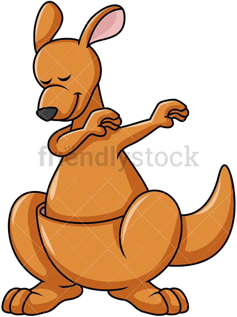 800x1067 Dabbing Kangaroo Cartoon Vector Clipart