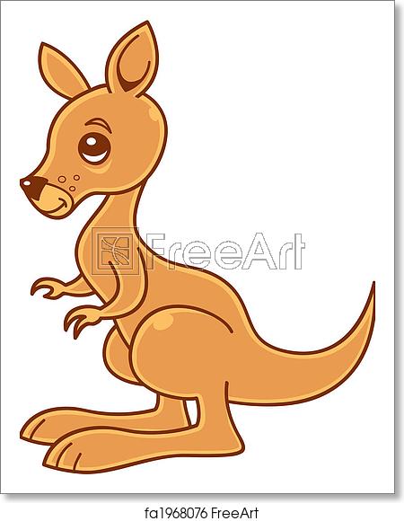 450x580 Free Art Print Of Baby Kangaroo Cute Little Kangaroo Vector