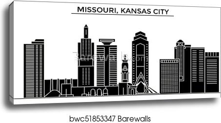 453x252 Usa, Missouri, Kansas City Architecture Vector City Skyline