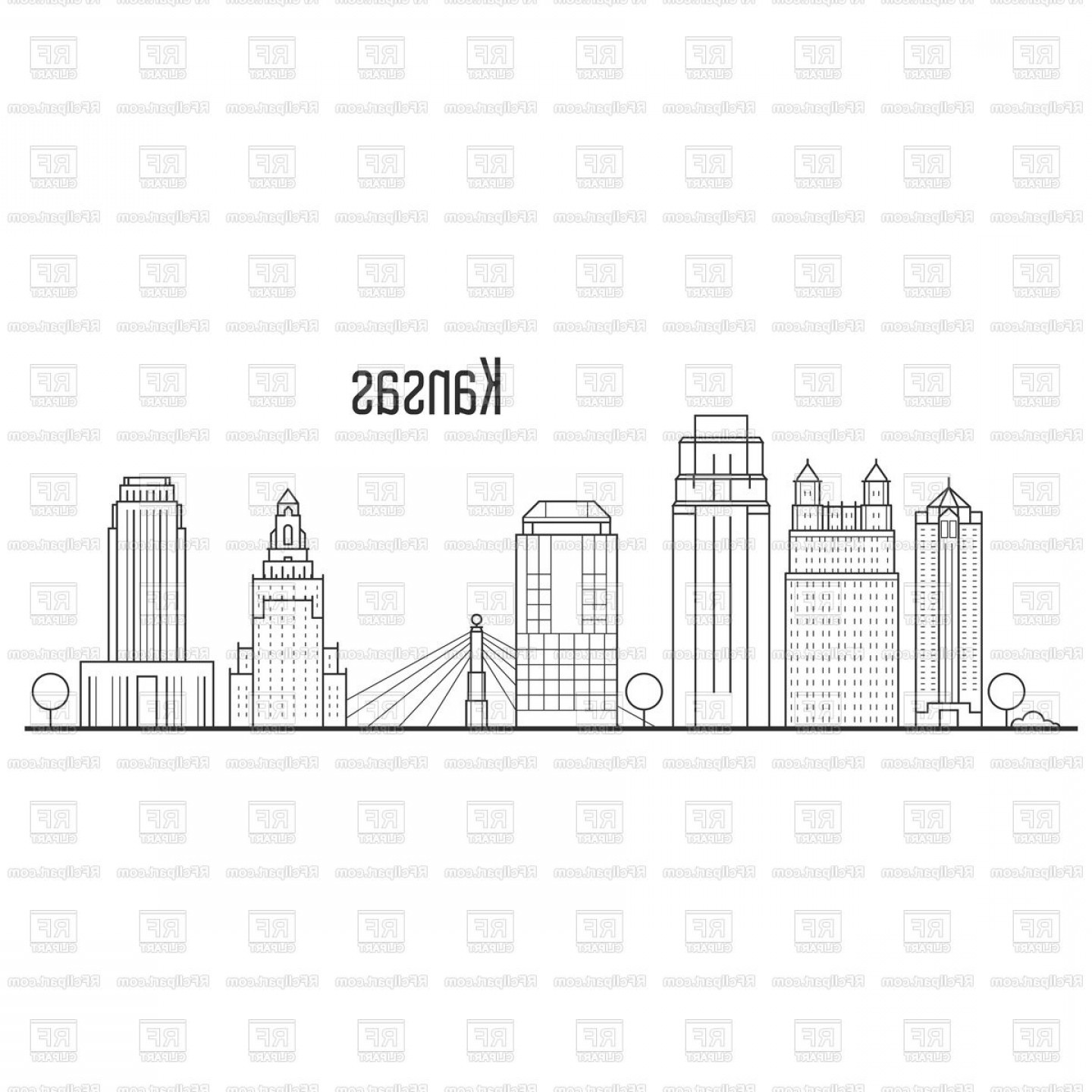 1440x1440 Kansas City Skyline Downtown Cityscape City Landmarks In Liner