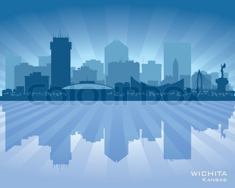 800x640 Wichita Kansas City Skyline Vector Stock Vector Colourbox