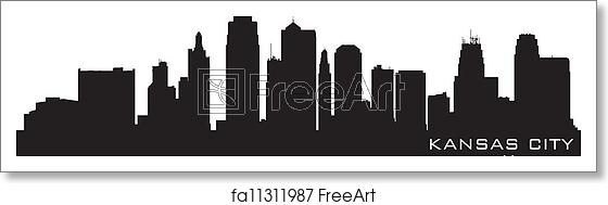 560x189 Free Art Print Of Kansas City, Missouri Skyline Detailed Vector