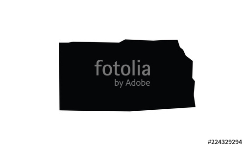 500x300 Kansas Outline Map Black Usa State Borders Black Vector