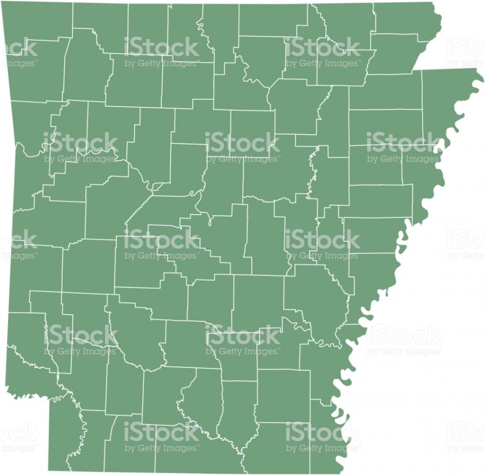 970x949 Us Map Arkansas County Map Vector Outline Illustration Green