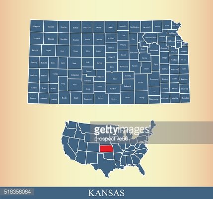 429x401 Kansas County Map Outline Vector Illustration In Creative Design