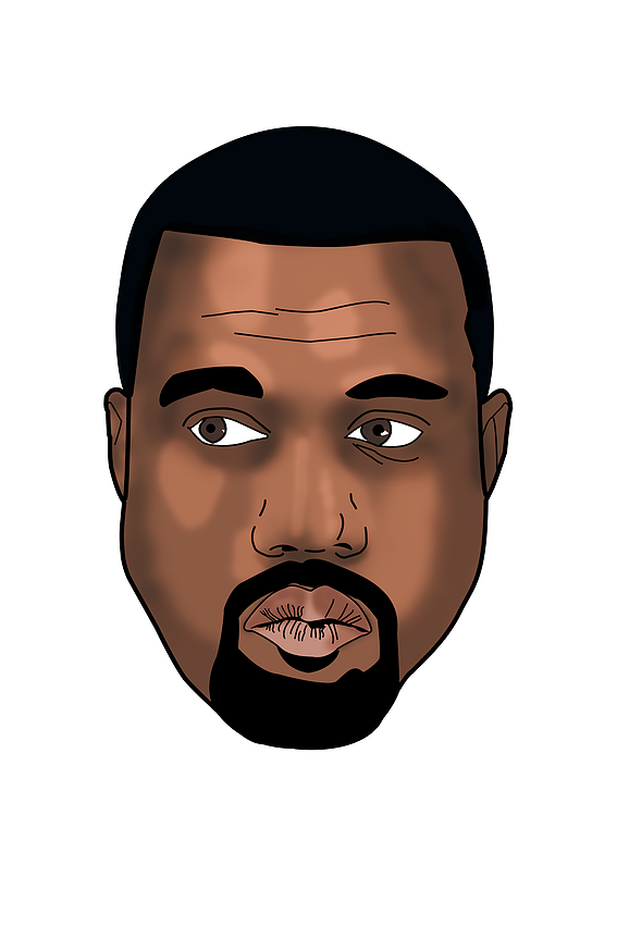 567x851 Kanye West Face Png Vector, Clipart