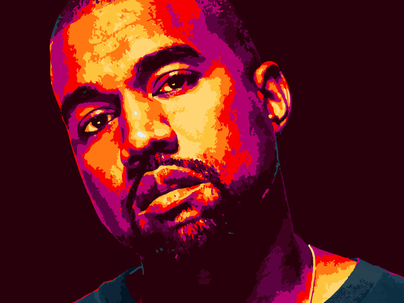 800x600 Vector Kanye West Portrait