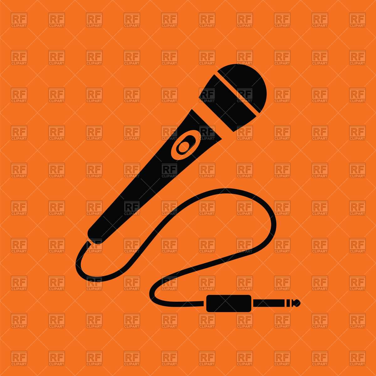 1200x1200 Karaoke Microphone Icon On Orange Background Vector Image