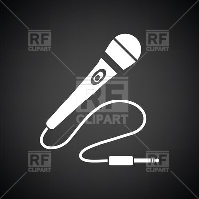 400x400 Karaoke Microphone On Black Background Vector Image Of Music