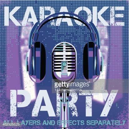 414x414 Vector Background For Karaoke Party Premium Clipart