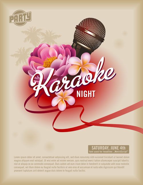500x647 Karaoke Design Elements Vector Sweet Vector Free