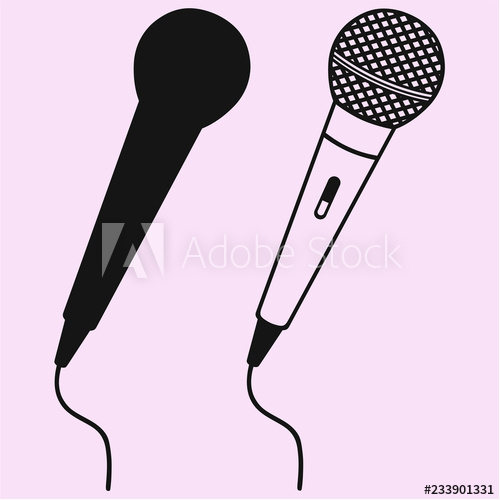 500x500 Microphone For Karaoke Vector Silhouette Isolated