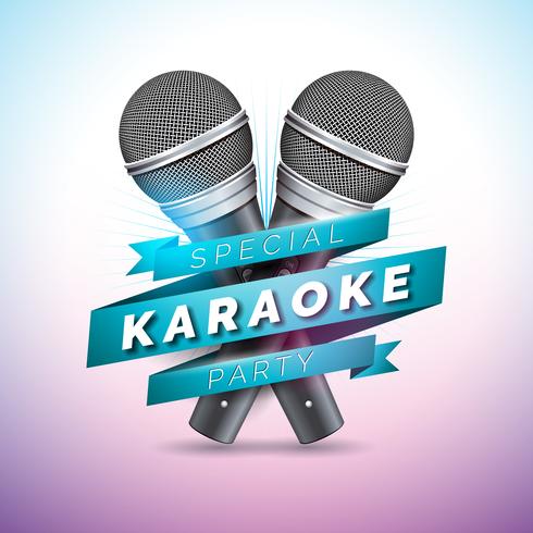 490x490 Vector Flyer Illustration On A Karaoke Party Theme