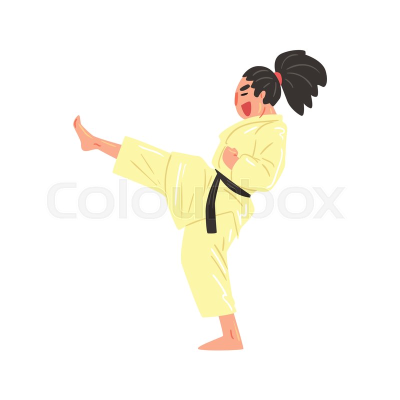 800x800 Karate Professional Fighter In Kimono Stock Vector Colourbox