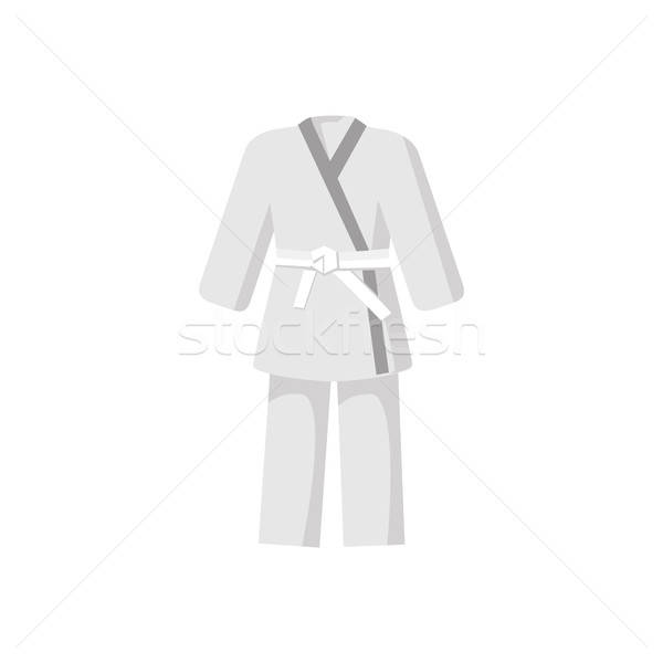 600x600 Kimono With Martial Arts White Belt Icon Vector Illustration