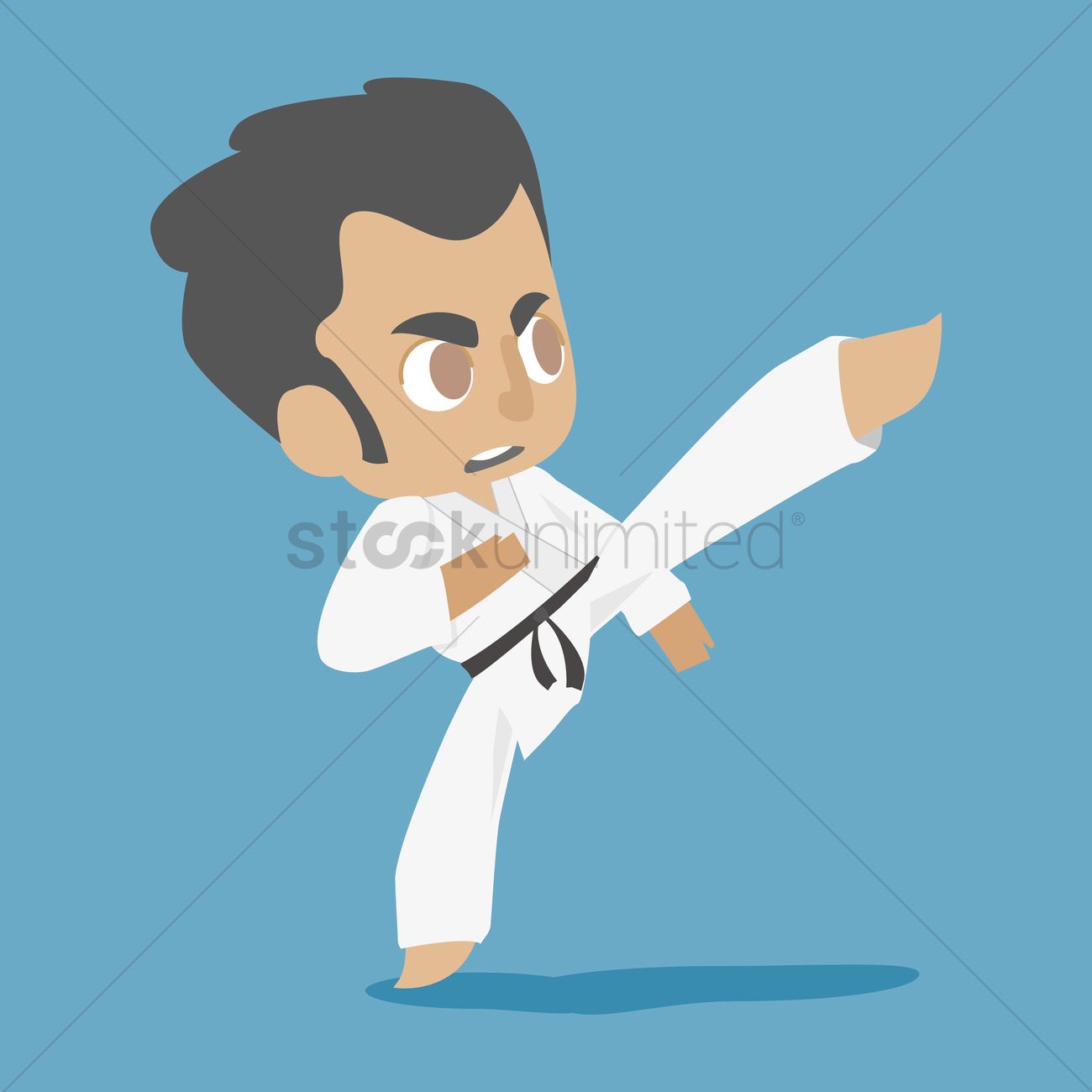 1300x1300 Free Karate Kid Pose Vector Image