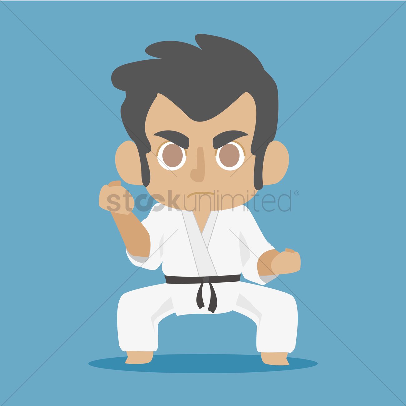1300x1300 Free Karate Kid Pose Vector Image