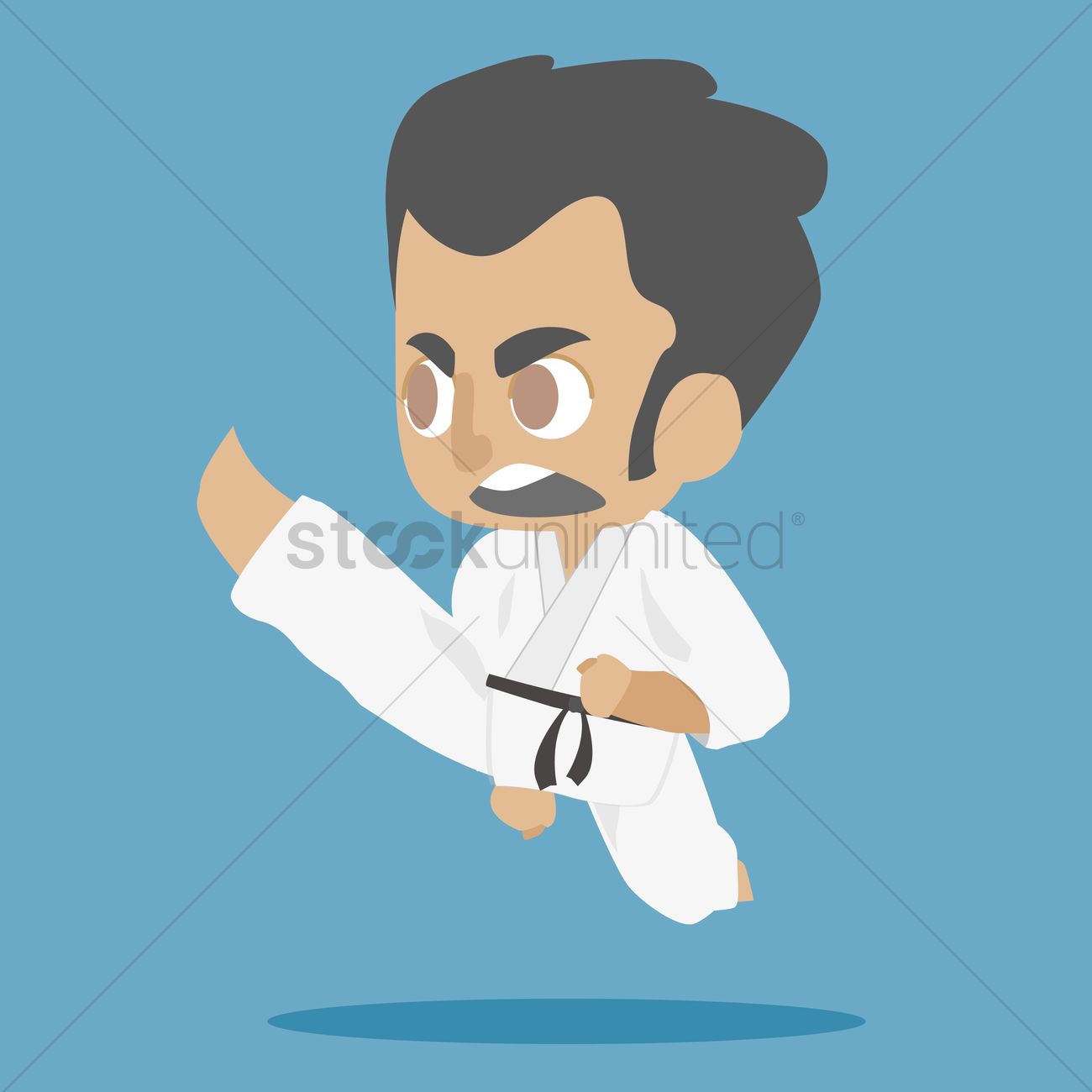 1300x1300 Free Karate Kid Pose Vector Image