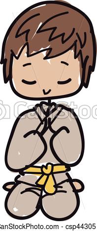197x470 Doodle Karate Kid Doodle Style Karate Kid Kneeling To Greet Clip