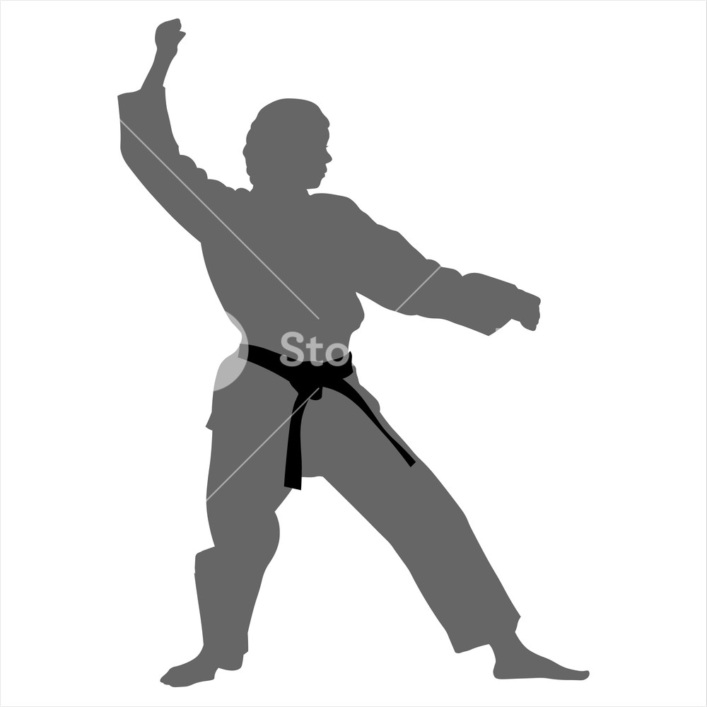 Karate Girl In Kimono Poses Silhouette Vector Royalty Free Stock 1000x1000 Karate Girl In Kimono Poses Silhouette Vector Royalty Free Stock