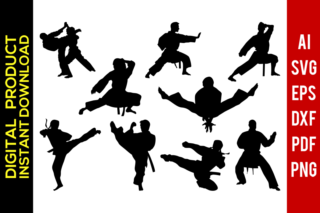 Download Karate Silhouette Vector at Vectorified.com | Collection ...
