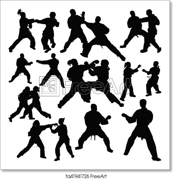 Free Art Print Of Karate Silhouette Vector Freeart 561x581 Free Art Print Of Karate Silhouette Vector Freeart