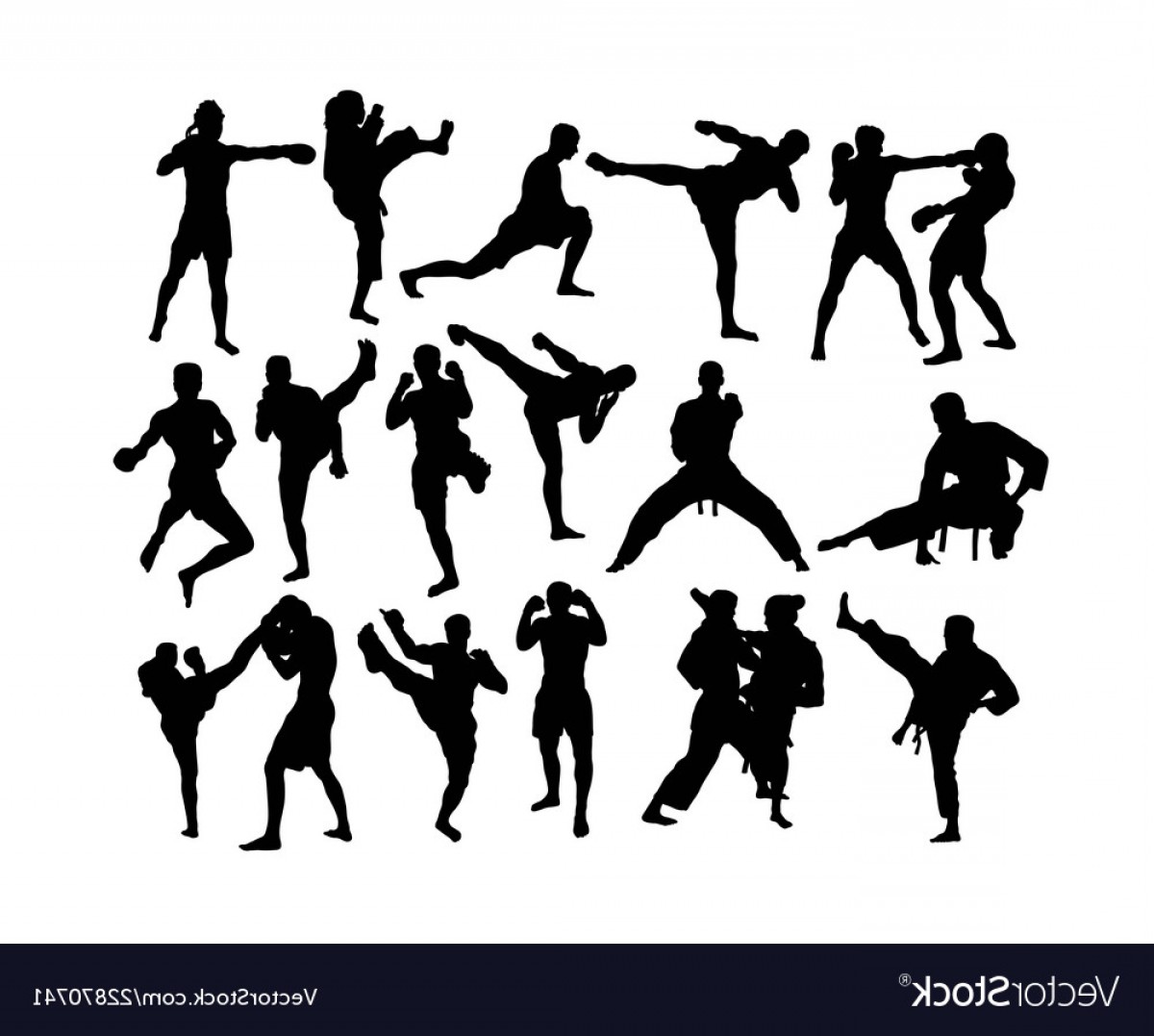Karate And Martial Art Activity Silhouettes Vector Catchsplace 1200x1077 Karate And Martial Art Activity Silhouettes Vector Catchsplace