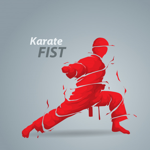 626x626 Karate Fist Splash Silhouette Vector Premium Download