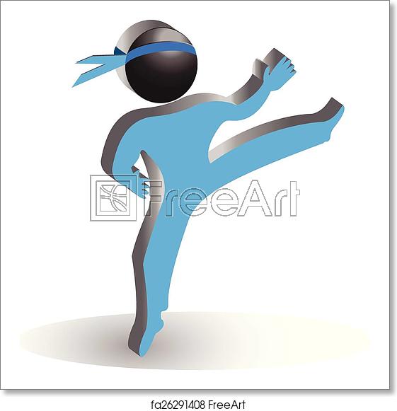 561x581 Free Art Print Of Karate Vector Icon Karate Blue Silhouette