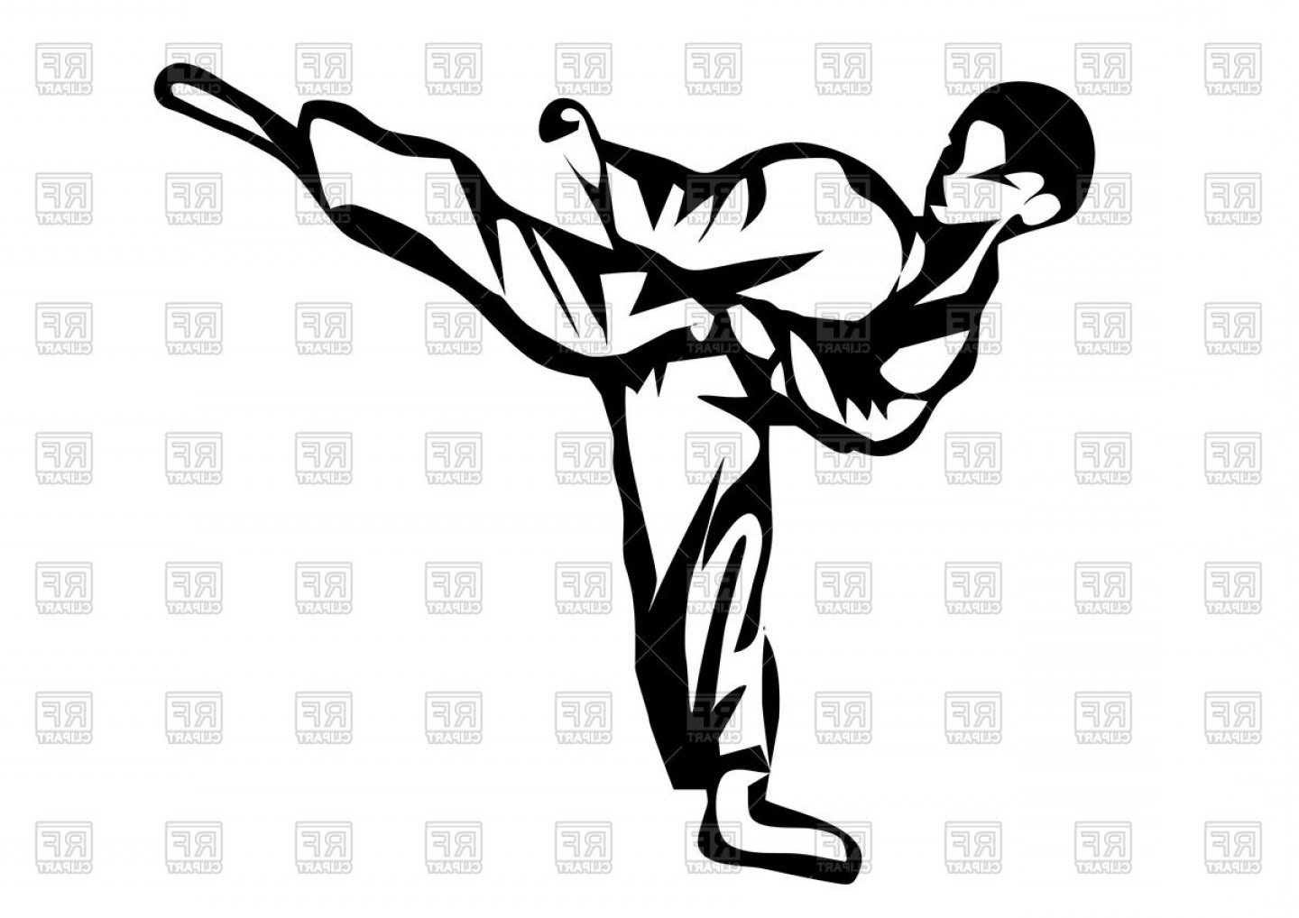 1440x1018 Karate Karateka In Kimono Outline Vector Clipart Catchsplace