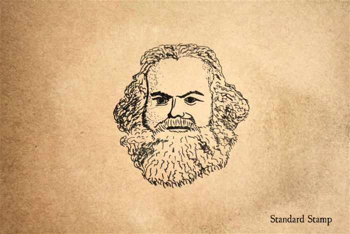 700x467 Karl Marx Rubber Stamp Standard Stamp
