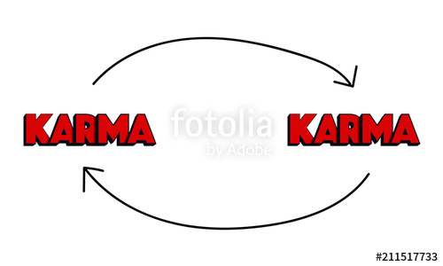 500x300 Karma Concept What Goes Around Comes Around Karma Vector