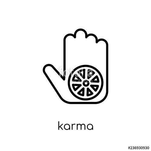 500x500 Karma Icon Trendy Modern Flat Linear Vector Karma Icon On White