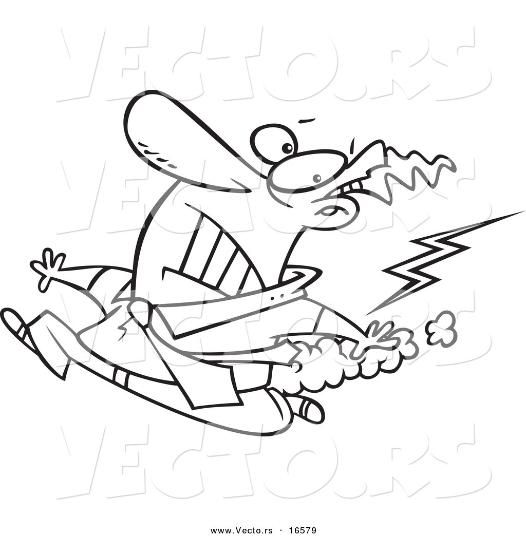 1024x1044 Vector Of A Cartoon Businessman Running From Bad Karma