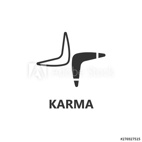 500x500 Boomerang Icon Isolated Karma Logotype Flat Vector Illustration