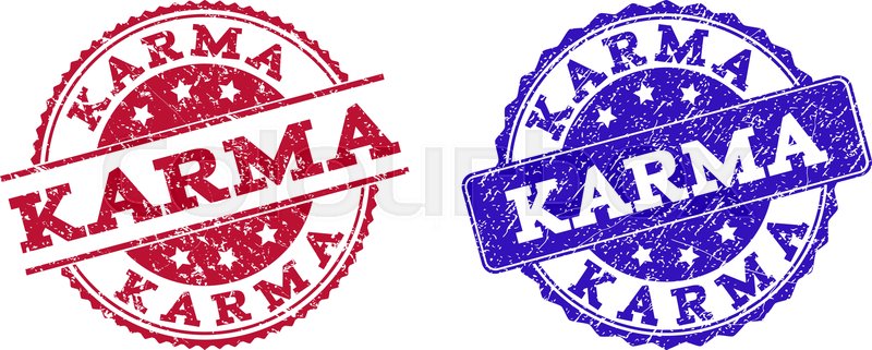 800x321 Grunge Karma Seal Stamps In Blue And Stock Vector Colourbox