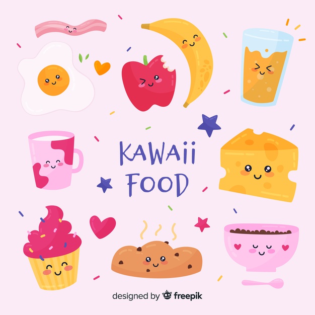 626x626 Kawaii Food Collection Vector Free Download