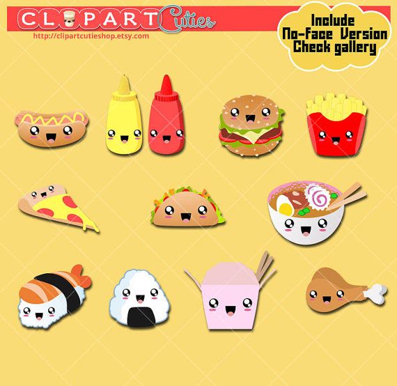 570x554 Kawaii Food Dinner Clipart Fast Food Vector