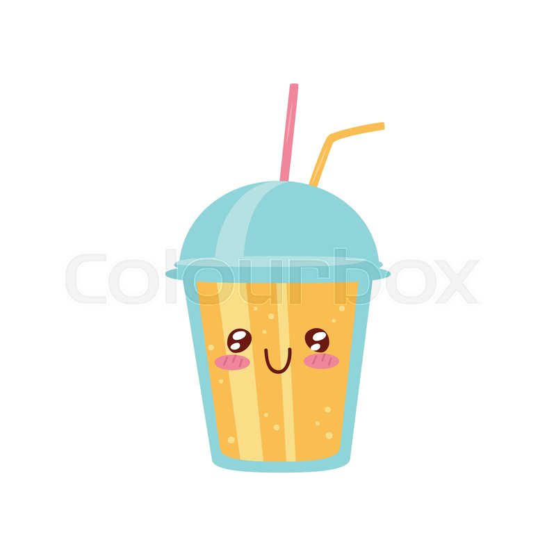 800x800 Smoothie To Go Cup Cute Kawaii Food Stock Vector Colourbox
