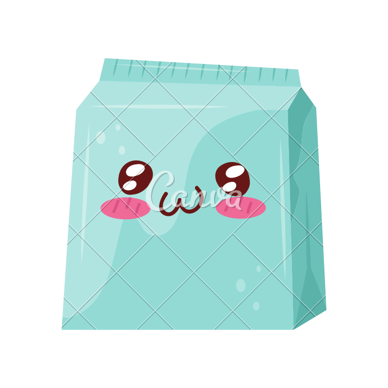 800x800 Take Away Box, Cute Kawaii Food Cartoon Character Vector