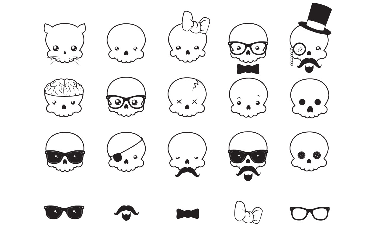 1270x770 Justin Sobota's Kawaii Skull Vector Pack For Go Media