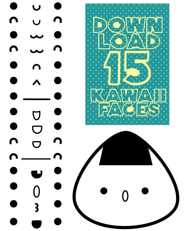600x750 Kawaii Faces Vector