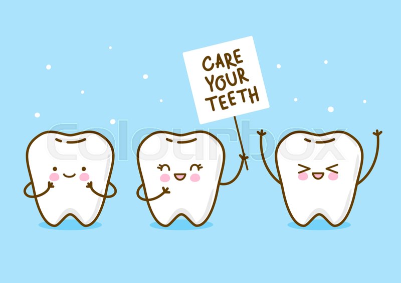 800x566 Cute Little Teeth For Your Kawaii Stock Vector Colourbox